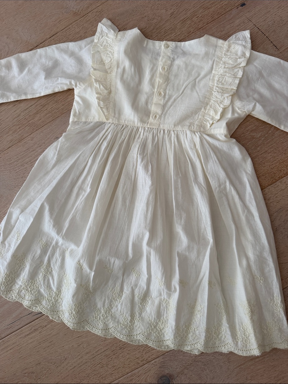 Girls' Jamie Kay Cream Ruffle-Shoulder Dress size 7